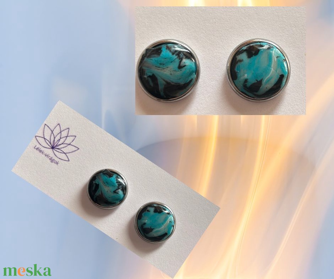 Kék-fekete színátmenetes polymer clay fülbevaló - ékszer - fülbevaló - pötty fülbevaló - Meska.hu Kék-fekete színátmenetes polymer clay fülbevaló - ékszer - fülbevaló - pötty fülbevaló - Meska.hu