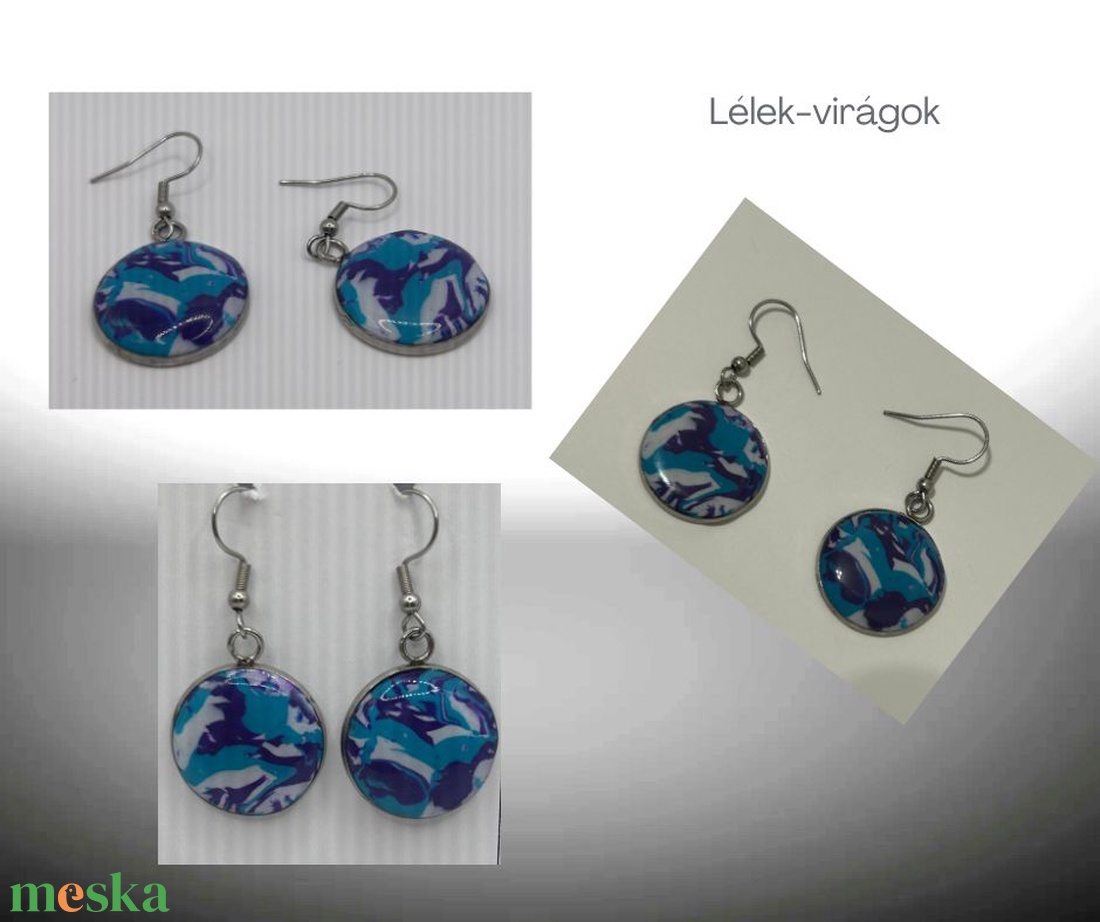 Türkiz és lila színű polymer clay fülbevaló - ékszer - fülbevaló - lógó fülbevaló - Meska.hu Türkiz és lila színű polymer clay fülbevaló - ékszer - fülbevaló - lógó fülbevaló - Meska.hu