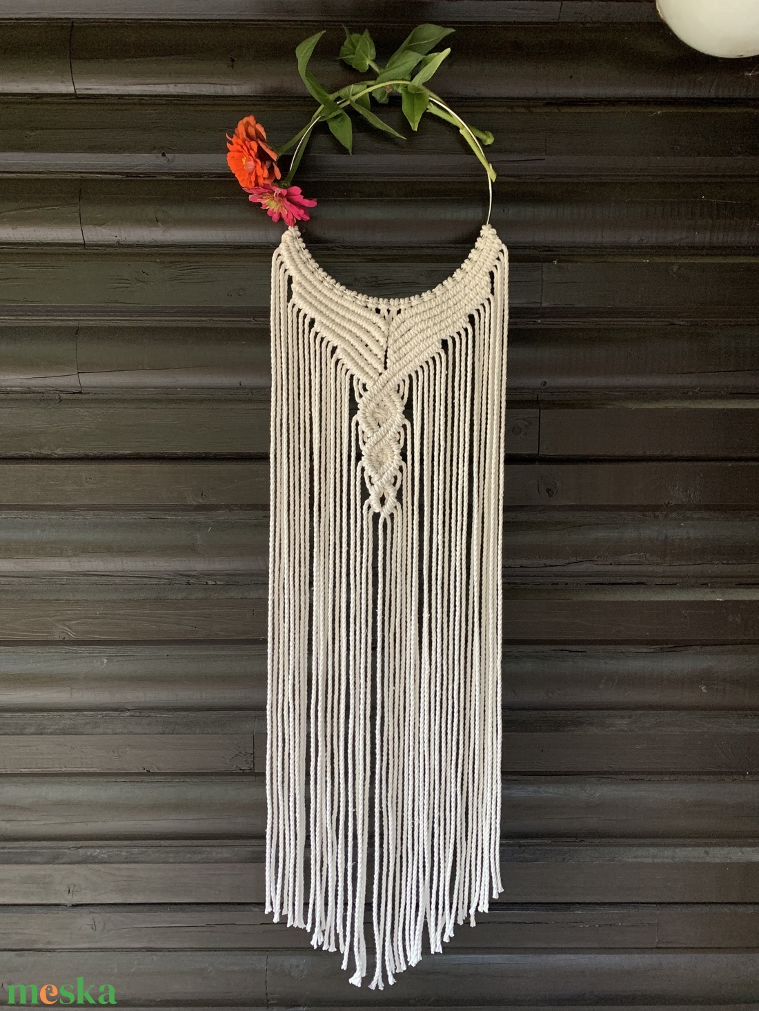 Klasszikus makramé ajtódísz - otthon & életmód - dekoráció - ajtó- és ablak dekoráció - ajtódísz & kopogtató - Meska.hu