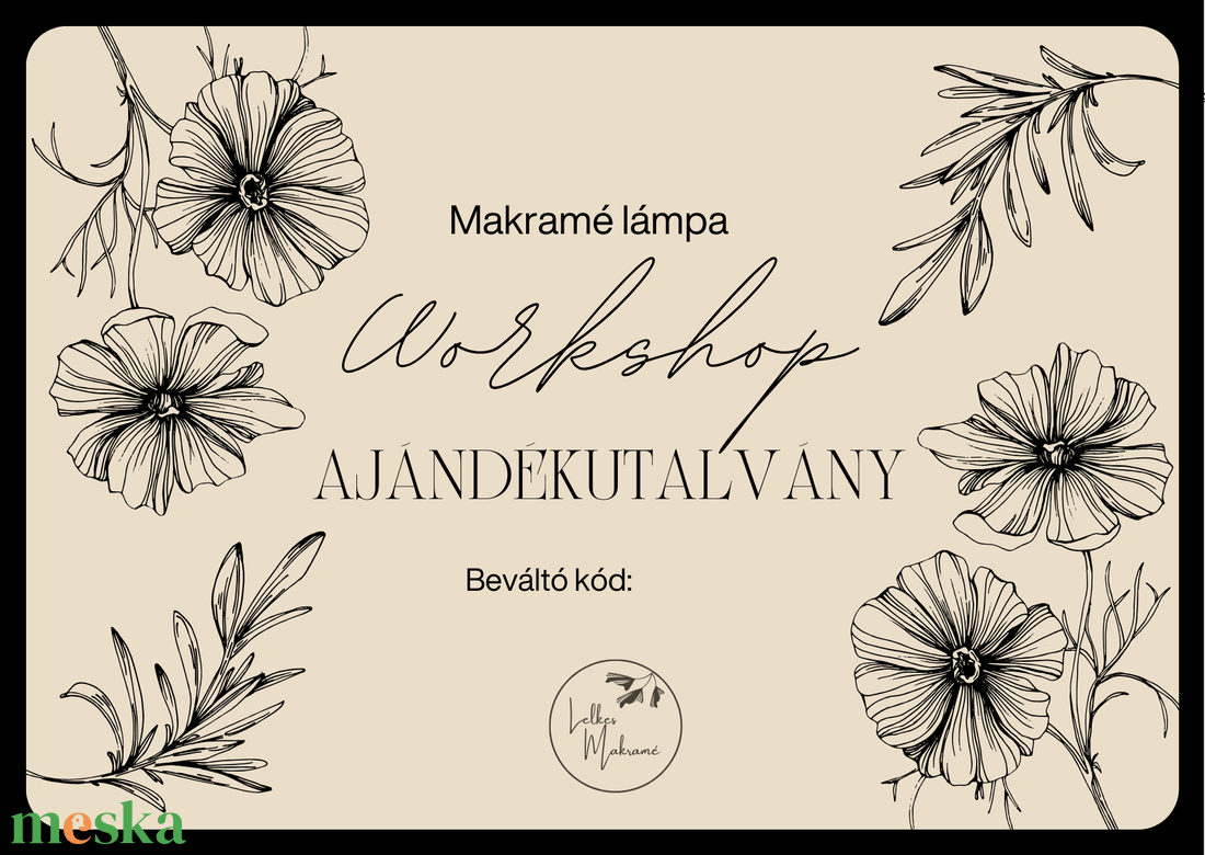 Makramé lámpa workshop ajándékutalvány - diy (csináld magad) - workshop & tanfolyam - Meska.hu