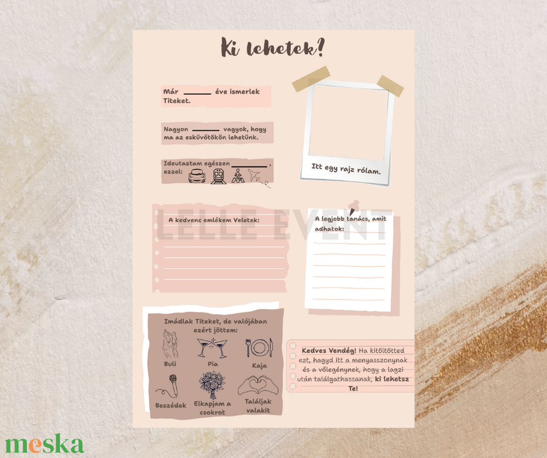 Esküvői játék - Ki lehetek? - Digitális - esküvő - dekoráció - helyszíni dekor - Meska.hu Esküvői játék - Ki lehetek? - Digitális - esküvő - dekoráció - helyszíni dekor - Meska.hu