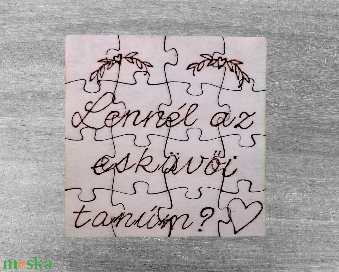 Tanúfelkérő puzzle - esküvő - meghívó & kártya - tanú felkérő - Meska.hu