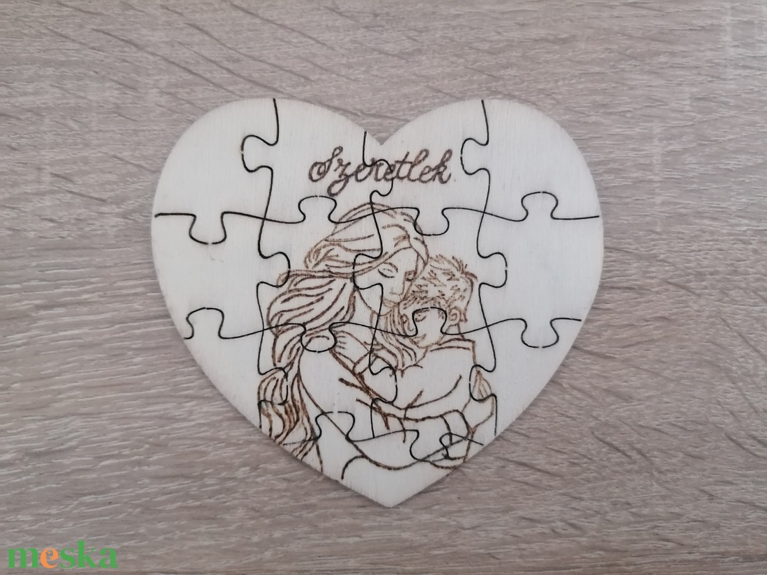 Szív alakú puzzle - Kislány és kisfiú változat - játék & sport - puzzle - hagyományos puzzle - Meska.hu