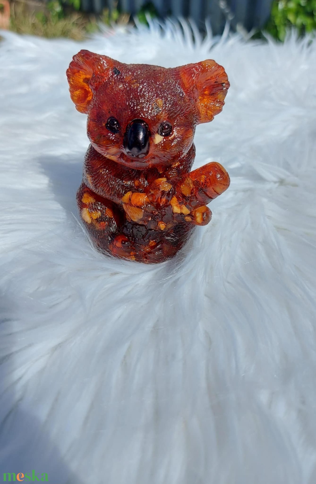 Balti borostyán koala szobor - művészet - szobor - kő - Meska.hu