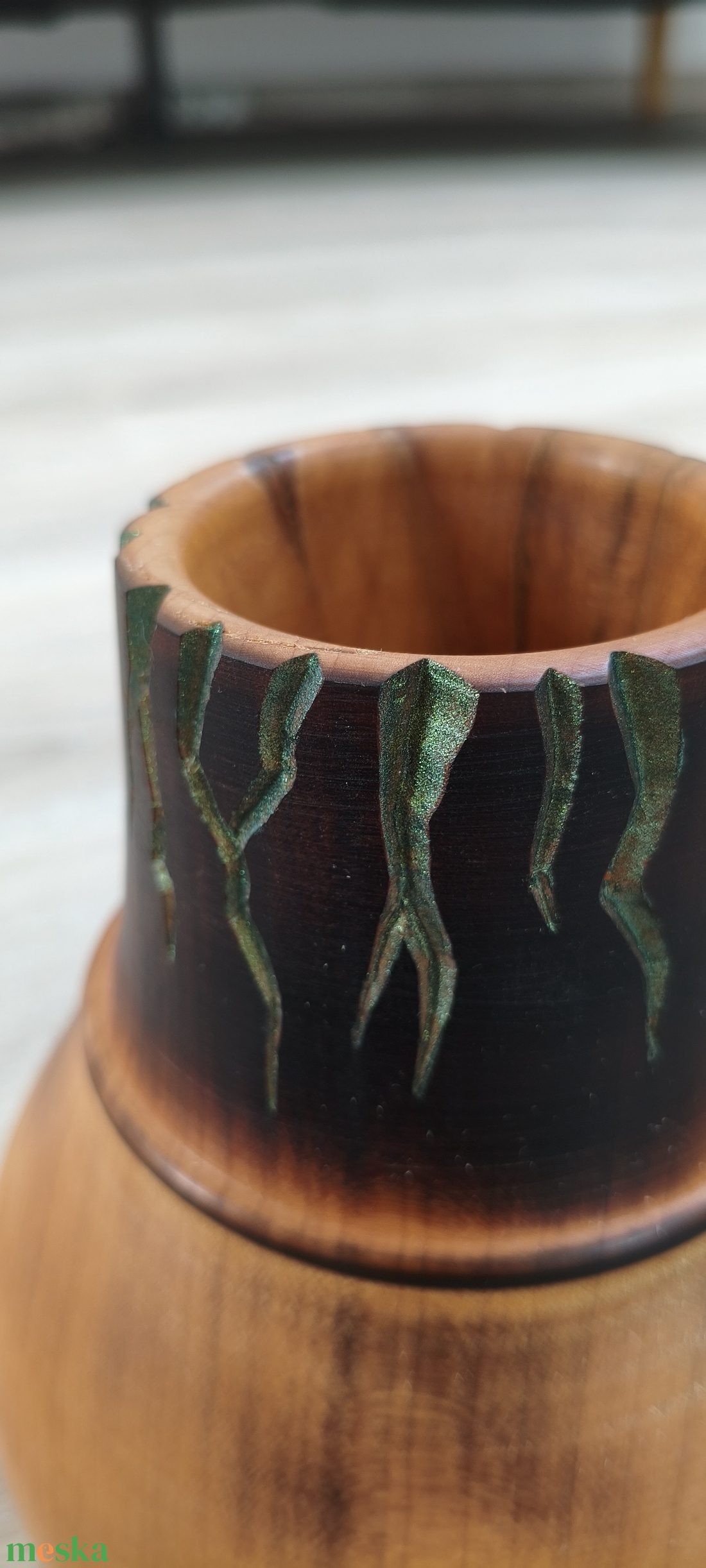 Fa esztergált váza - otthon & életmód - virágdekoráció - virágtartó - váza - Meska.hu