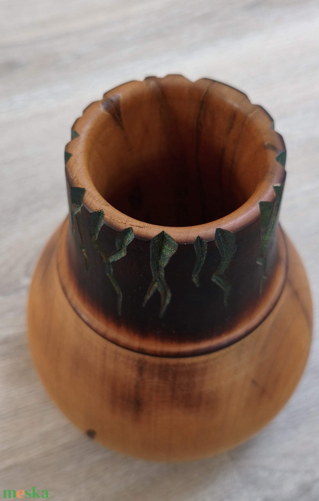 Fa esztergált váza - otthon & életmód - virágdekoráció - virágtartó - váza - Meska.hu