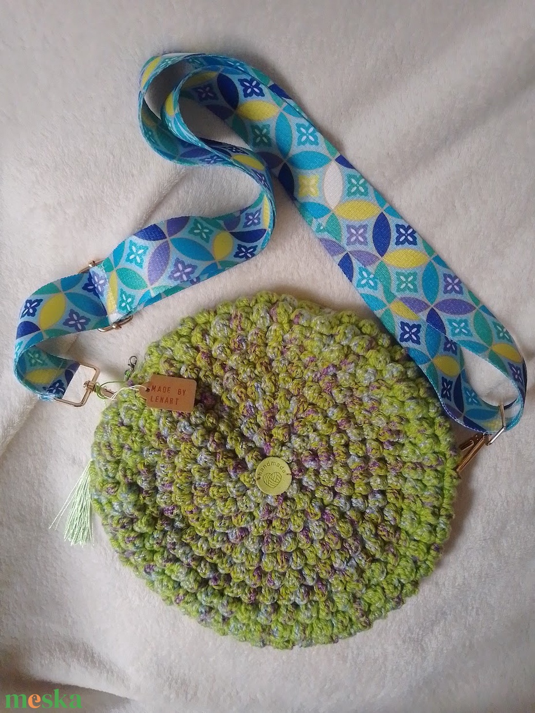 Egyedi horgolt crossbody, válltáska - táska & tok - kézitáska & válltáska - válltáska - Meska.hu