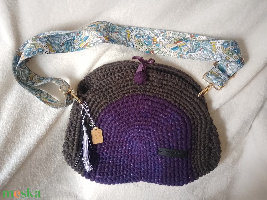 Egyedi horgolt crossbody, válltáska - táska & tok - kézitáska & válltáska - válltáska - Meska.hu