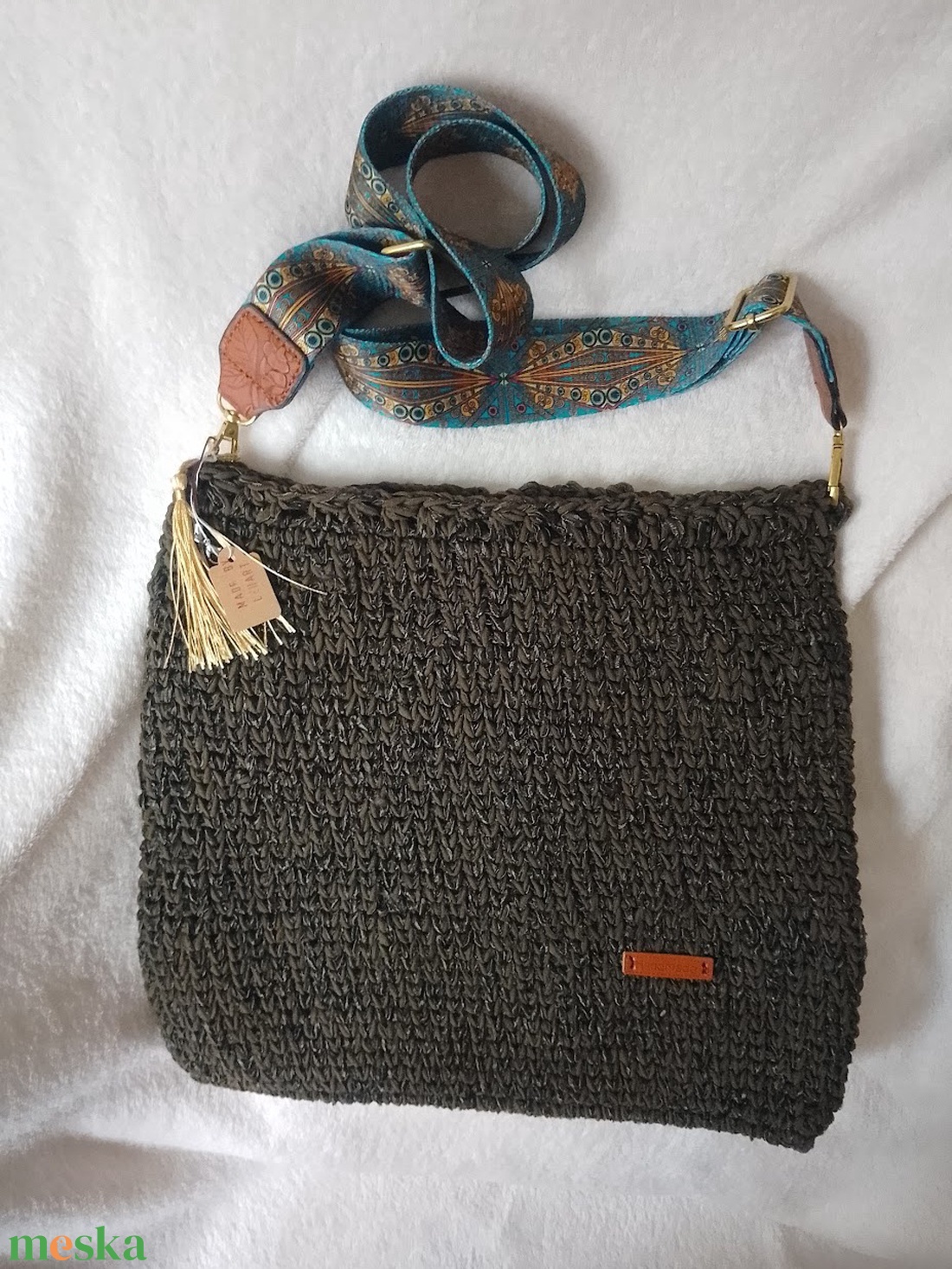 Egyedi horgolt crossbody, válltáska - táska & tok - kézitáska & válltáska - válltáska - Meska.hu