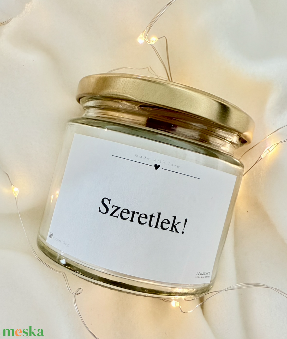 Lenature 100% szójagyertya EGYEDI, személyre szabható FELIRATTAL - karácsony - karácsonyi lakásdekoráció - karácsonyi illatgyertya, mécses - Meska.hu