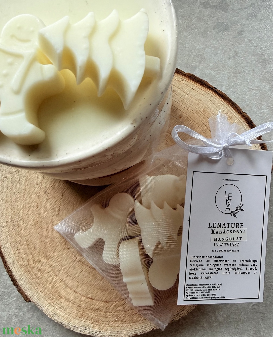 Lenature illatviasz - karácsony - karácsonyi lakásdekoráció - karácsonyi illatgyertya, mécses - Meska.hu