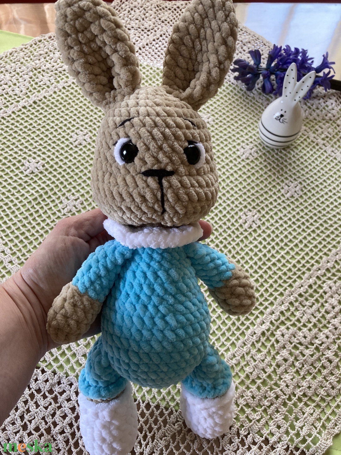 Horgolt amigurumi pizsamás kék nyuszi - játék & sport - plüssállat & játékfigura - nyuszi - Meska.hu Horgolt amigurumi pizsamás kék nyuszi - játék & sport - plüssállat & játékfigura - nyuszi - Meska.hu