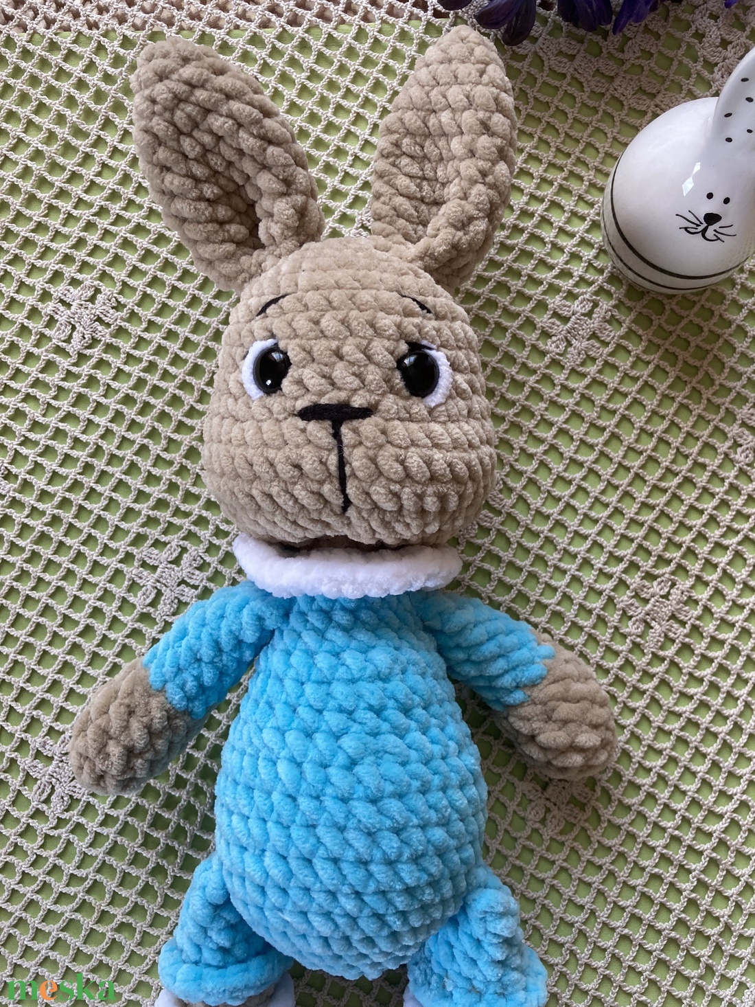 Horgolt amigurumi pizsamás kék nyuszi - játék & sport - plüssállat & játékfigura - nyuszi - Meska.hu Horgolt amigurumi pizsamás kék nyuszi - játék & sport - plüssállat & játékfigura - nyuszi - Meska.hu