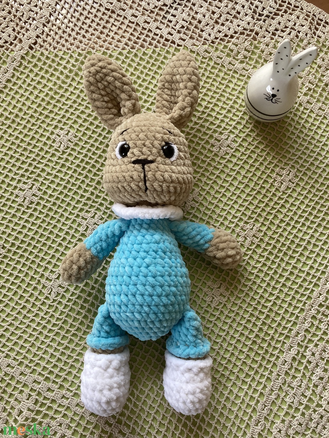 Horgolt amigurumi pizsamás kék nyuszi - játék & sport - plüssállat & játékfigura - nyuszi - Meska.hu Horgolt amigurumi pizsamás kék nyuszi - játék & sport - plüssállat & játékfigura - nyuszi - Meska.hu