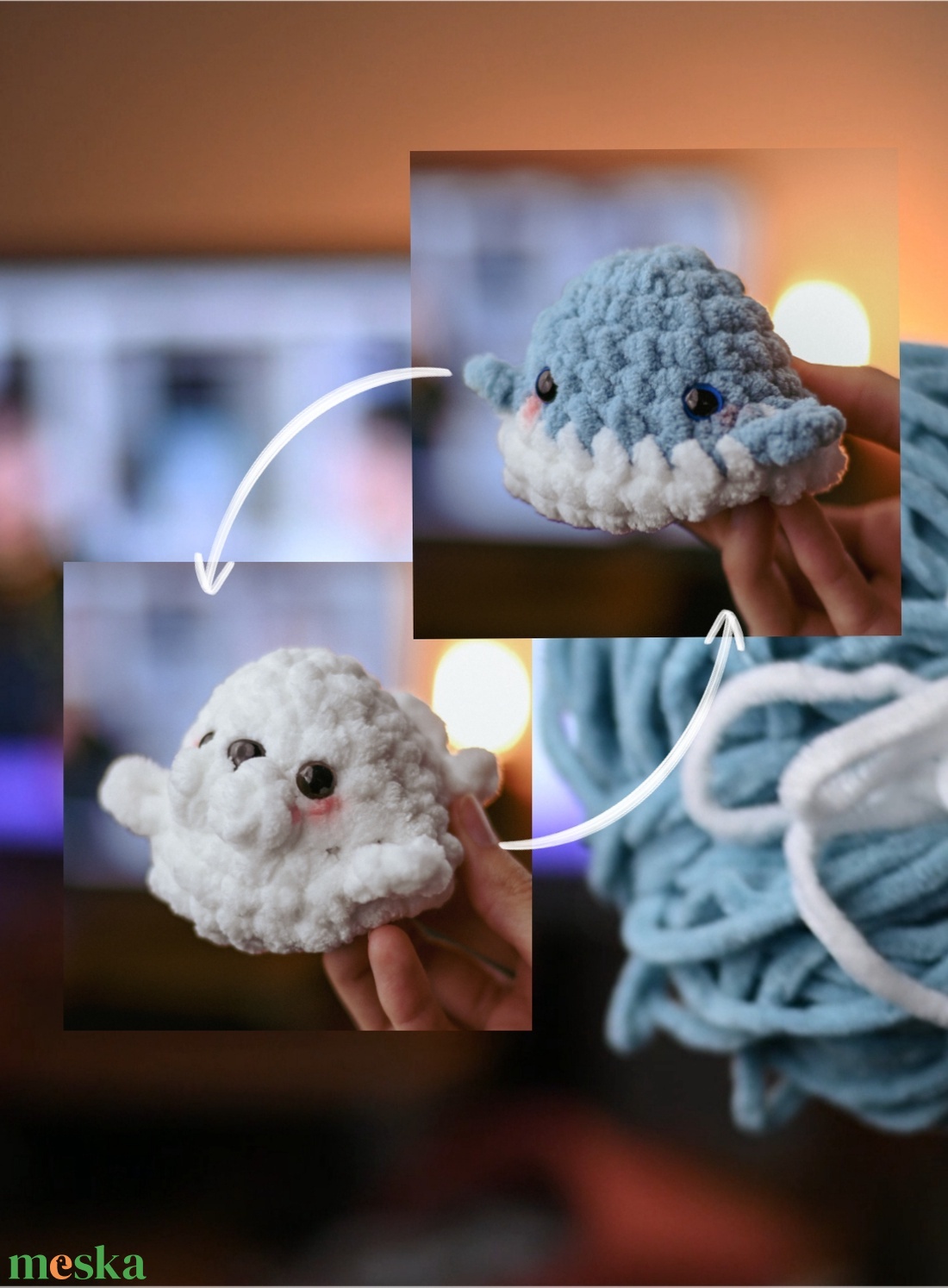 Fóka- Bálna plüsi - játék & sport - plüssállat & játékfigura - hal - Meska.hu