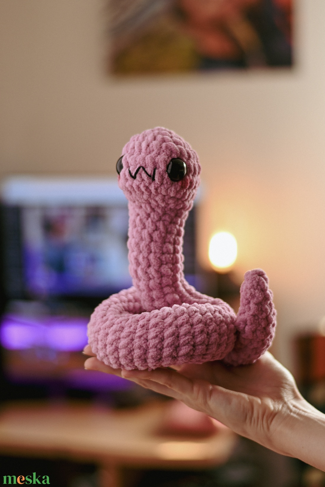 Rózsaszín kígyó - játék & sport - plüssállat & játékfigura - más figura - Meska.hu