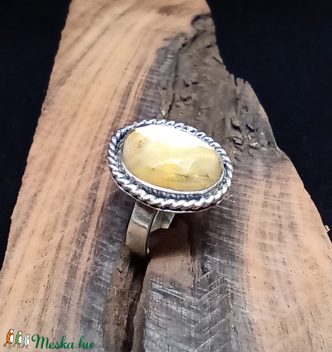 Ezüst Citrin gyűrű - ékszer - gyűrű - statement gyűrű - Meska.hu