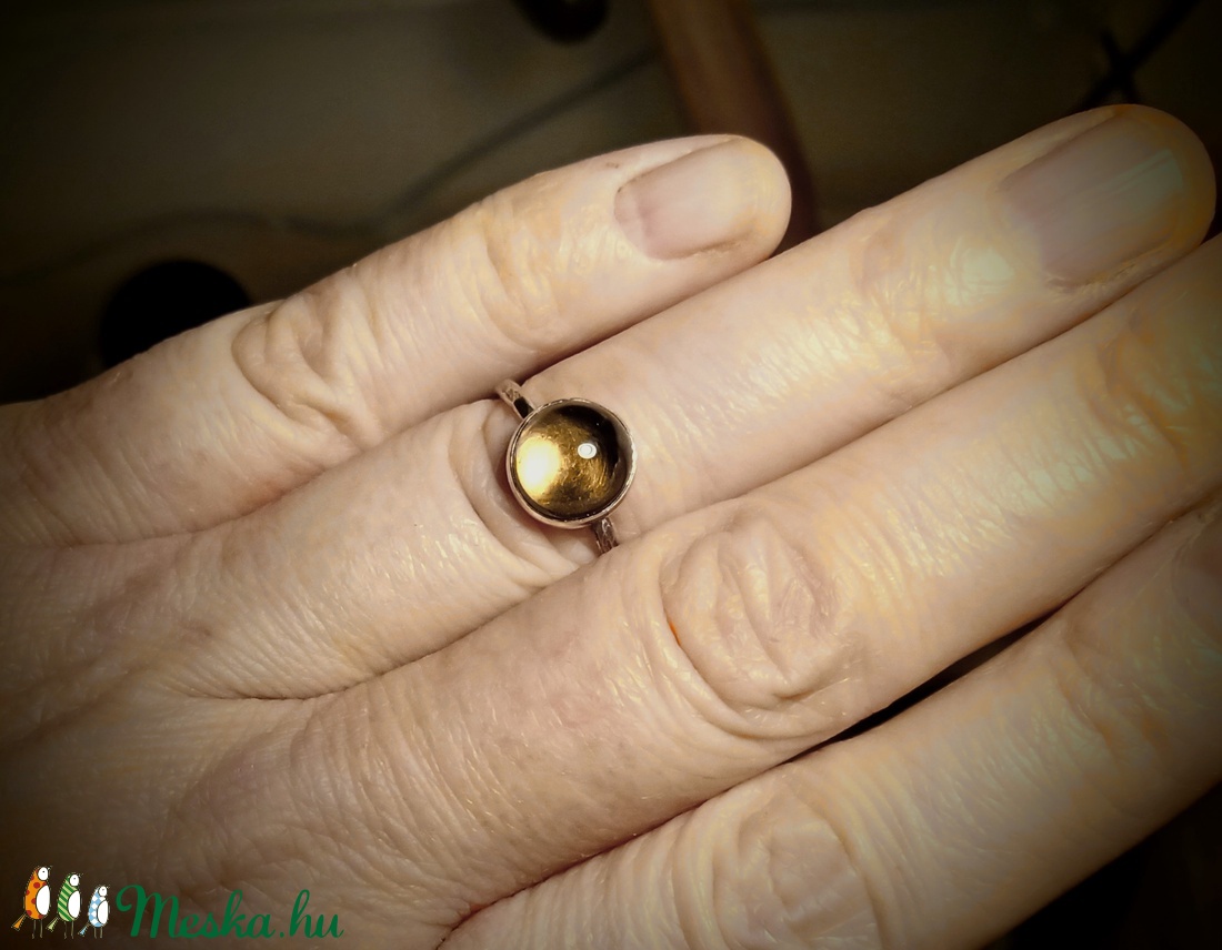 Ezüst Füstkvarc gyűrű - ékszer - gyűrű - vékony gyűrű - Meska.hu