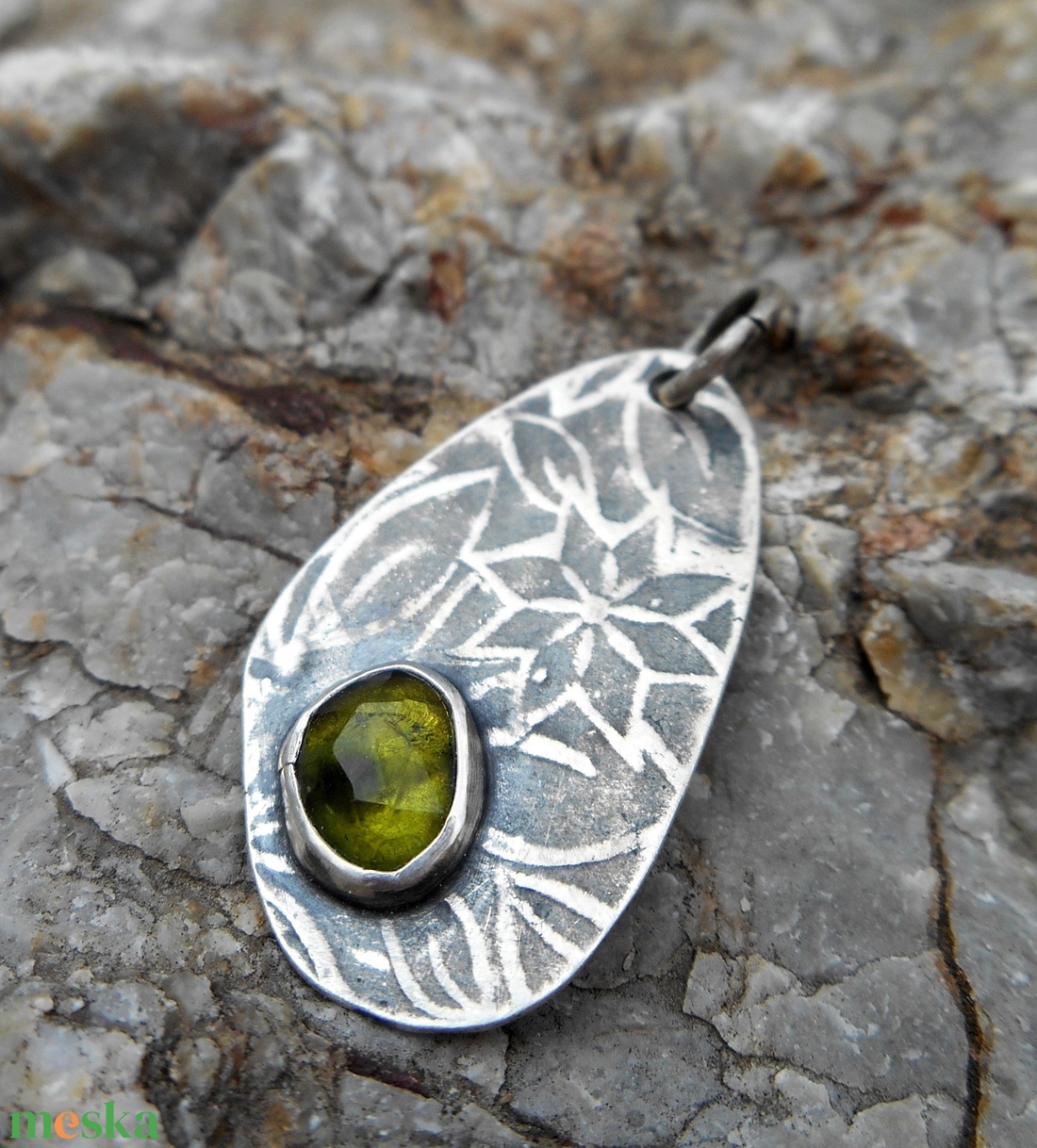Ezüst Turmalin medál - ékszer - nyaklánc - medál - Meska.hu