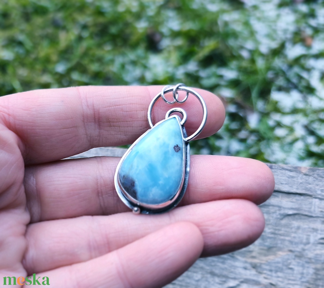 Ezüst Larimar medál - ékszer - nyaklánc - medál - Meska.hu