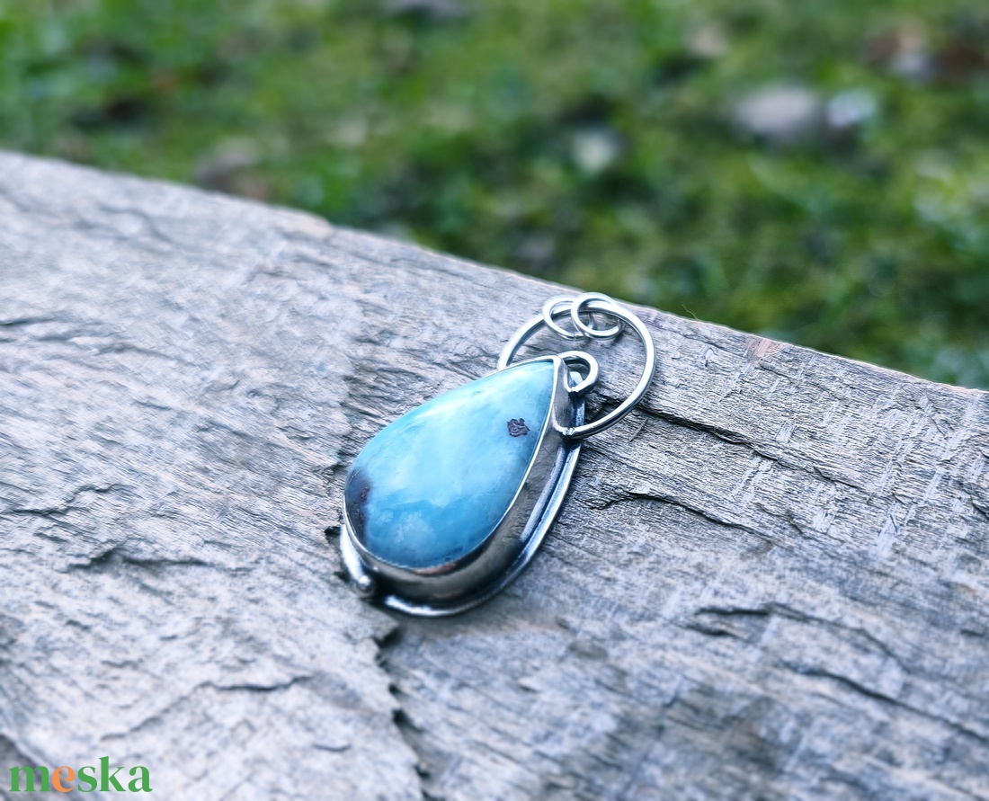 Ezüst Larimar medál - ékszer - nyaklánc - medál - Meska.hu