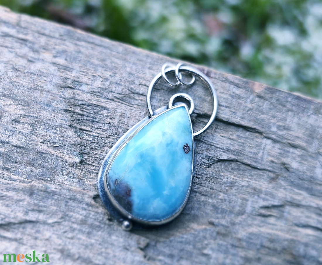 Ezüst Larimar medál - ékszer - nyaklánc - medál - Meska.hu