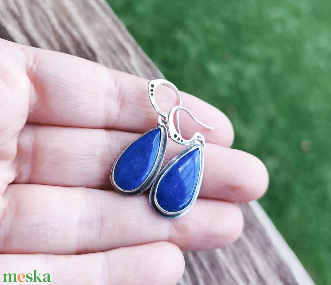Ezüst Lapisz lazuli fülbevaló - - Meska.hu Ezüst Lapisz lazuli fülbevaló - - Meska.hu