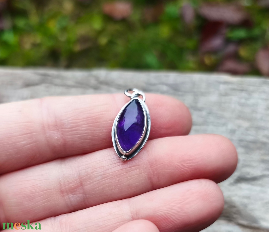 Ezüst Ametiszt medál - ékszer - nyaklánc - medál - Meska.hu