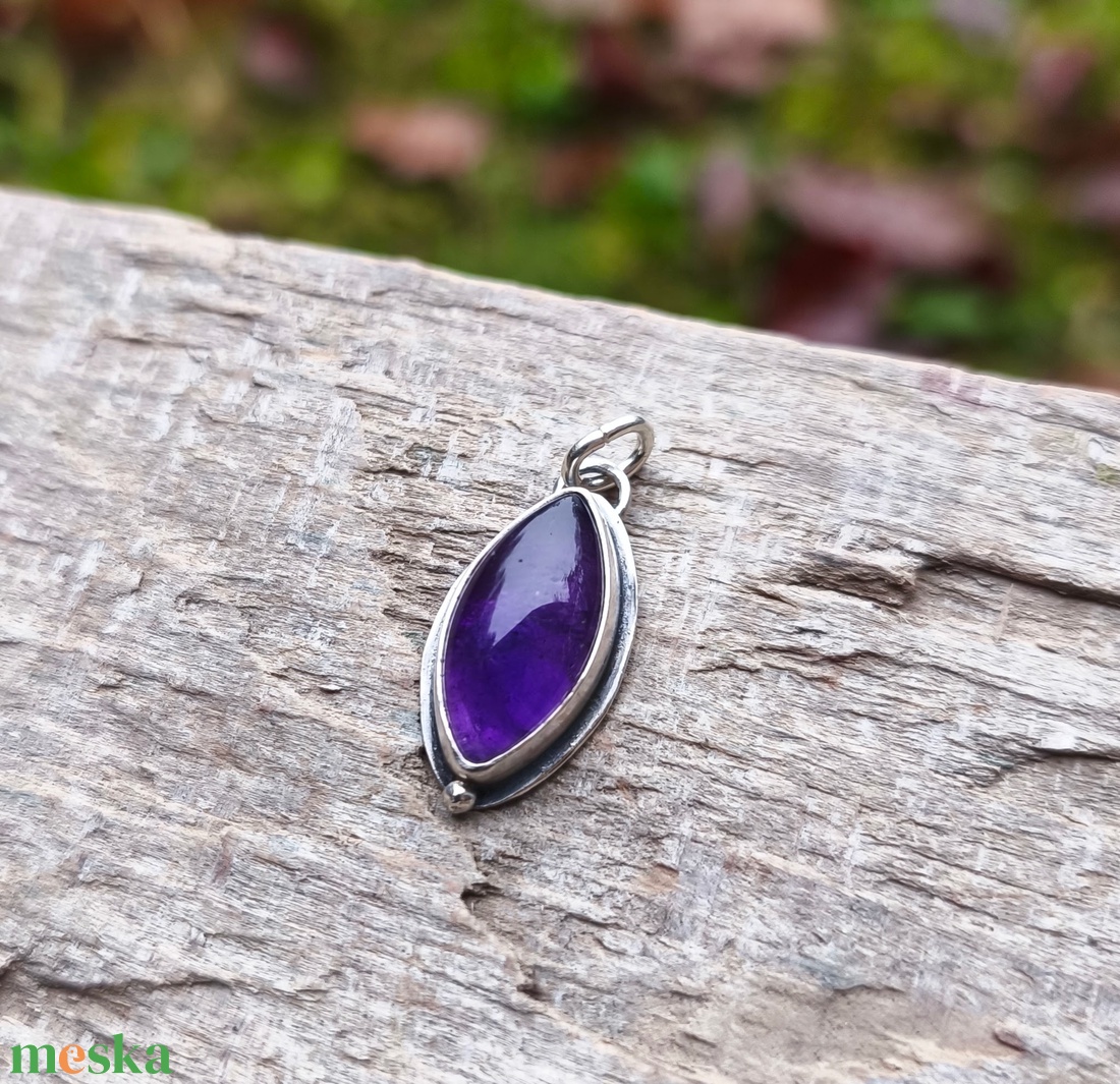 Ezüst Ametiszt medál - ékszer - nyaklánc - medál - Meska.hu