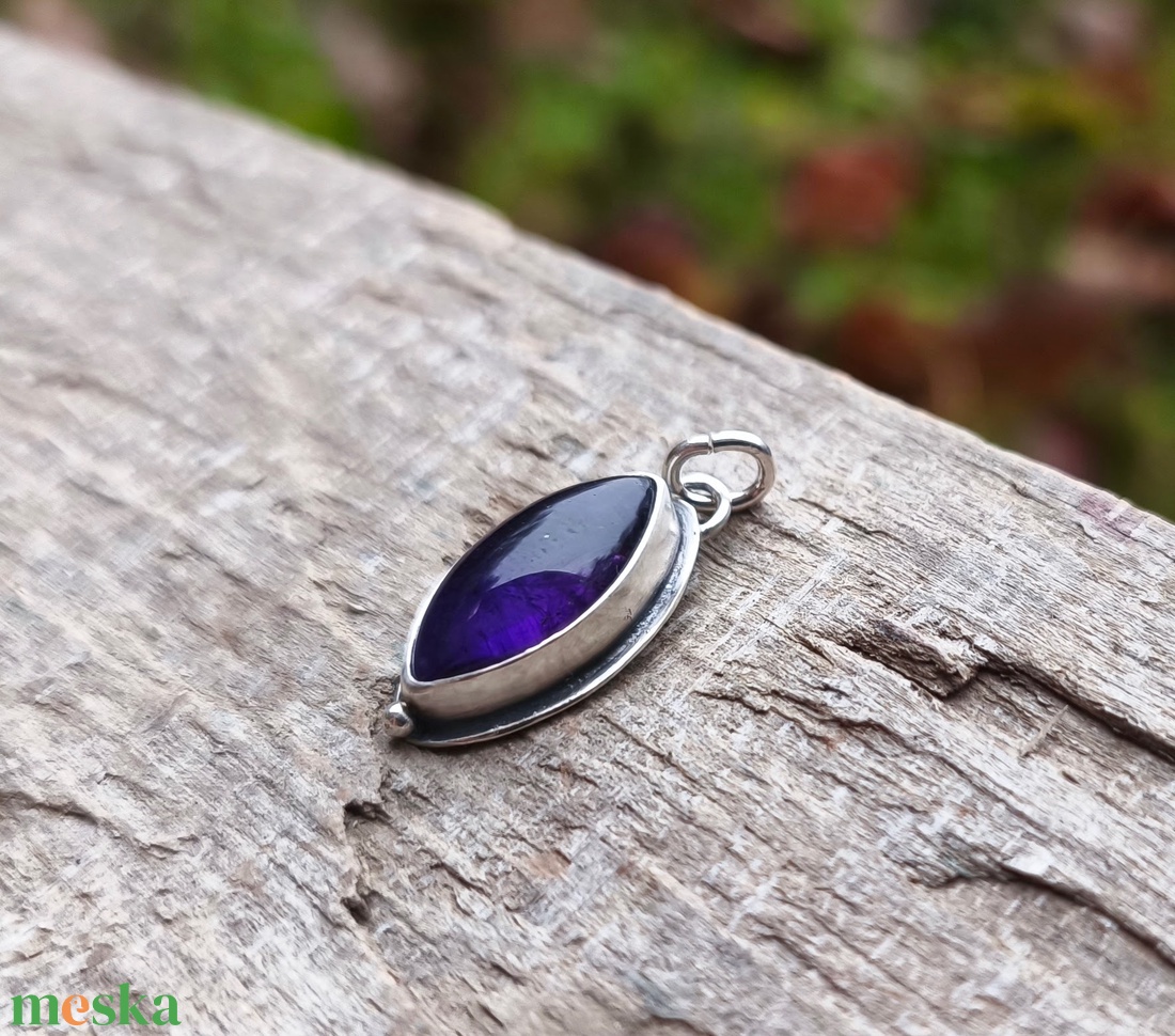 Ezüst Ametiszt medál - ékszer - nyaklánc - medál - Meska.hu