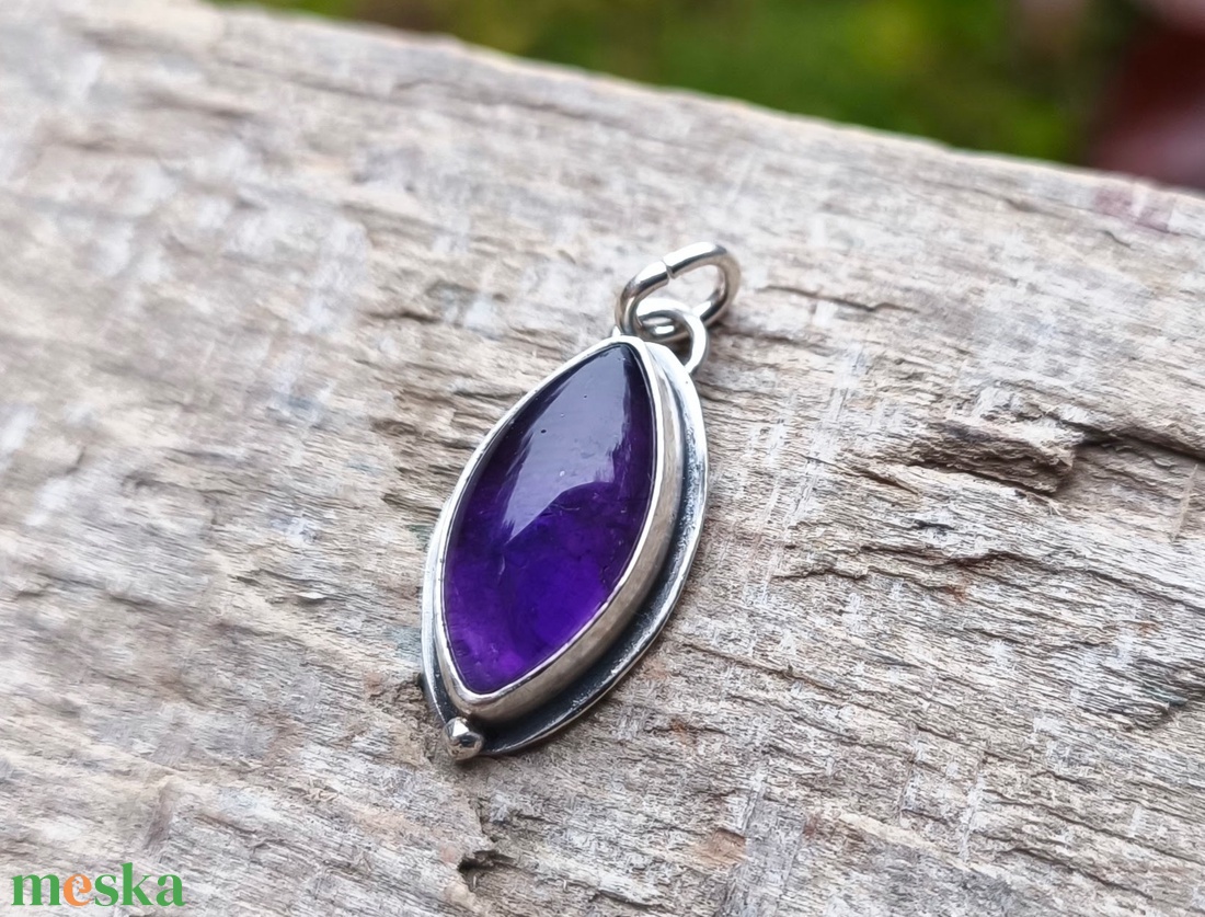Ezüst Ametiszt medál - ékszer - nyaklánc - medál - Meska.hu