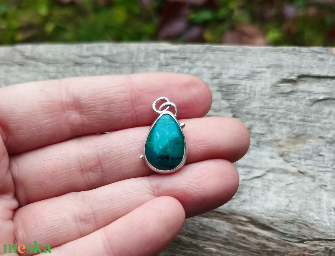 Ezüst Krizokolla medál - ékszer - nyaklánc - medál - Meska.hu