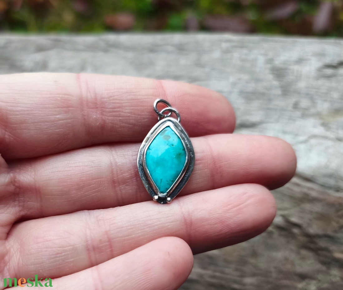 Ezüst Türkiz medál - ékszer - nyaklánc - medál - Meska.hu