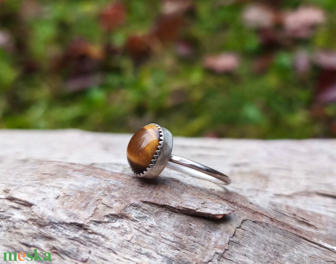 Ezüst Tigrisszem gyűrű - ékszer - gyűrű - szoliter gyűrű - Meska.hu