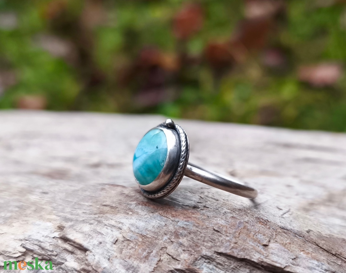 Ezüst Larimár gyűrű - ékszer - gyűrű - szoliter gyűrű - Meska.hu