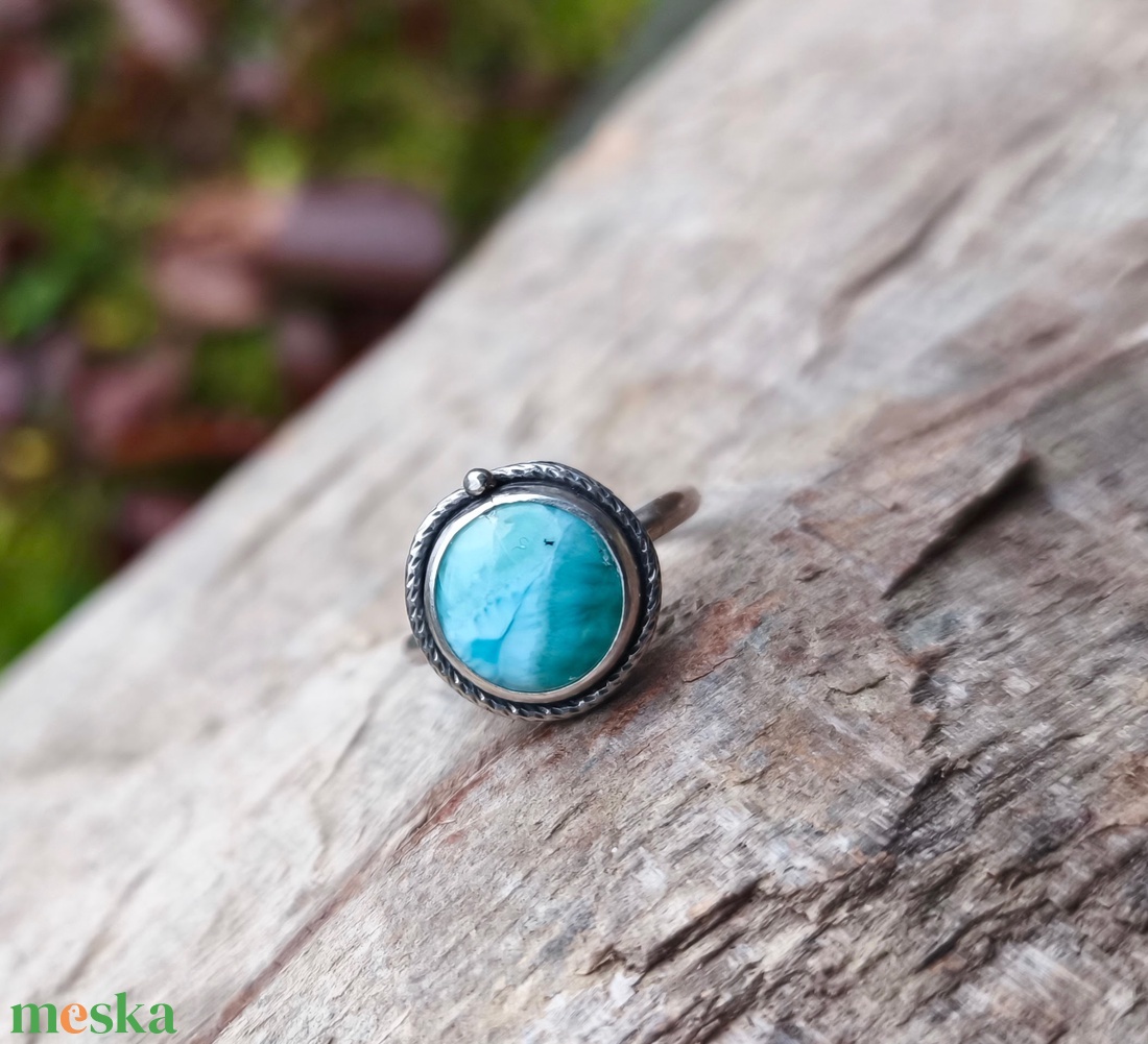 Ezüst Larimár gyűrű - ékszer - gyűrű - szoliter gyűrű - Meska.hu