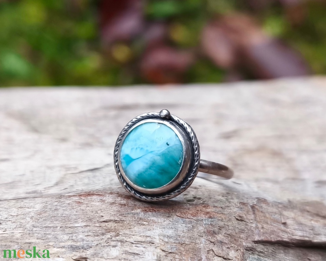 Ezüst Larimár gyűrű - ékszer - gyűrű - szoliter gyűrű - Meska.hu