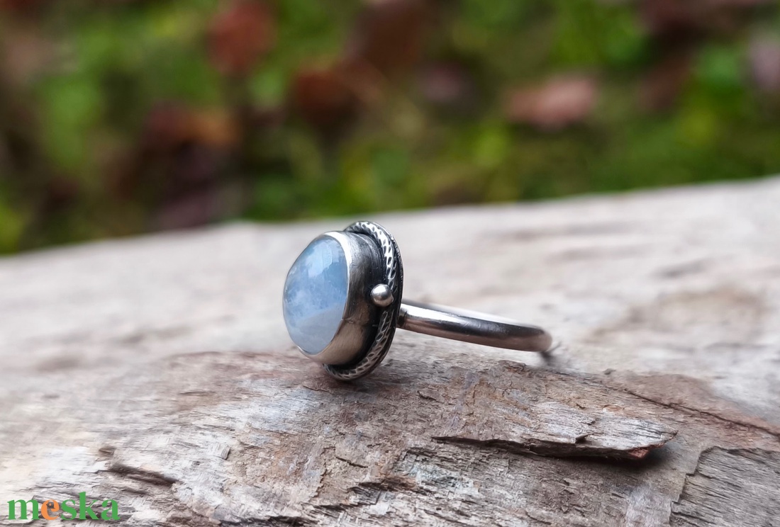 Ezüst Holdkő gyűrű - ékszer - gyűrű - vékony gyűrű - Meska.hu