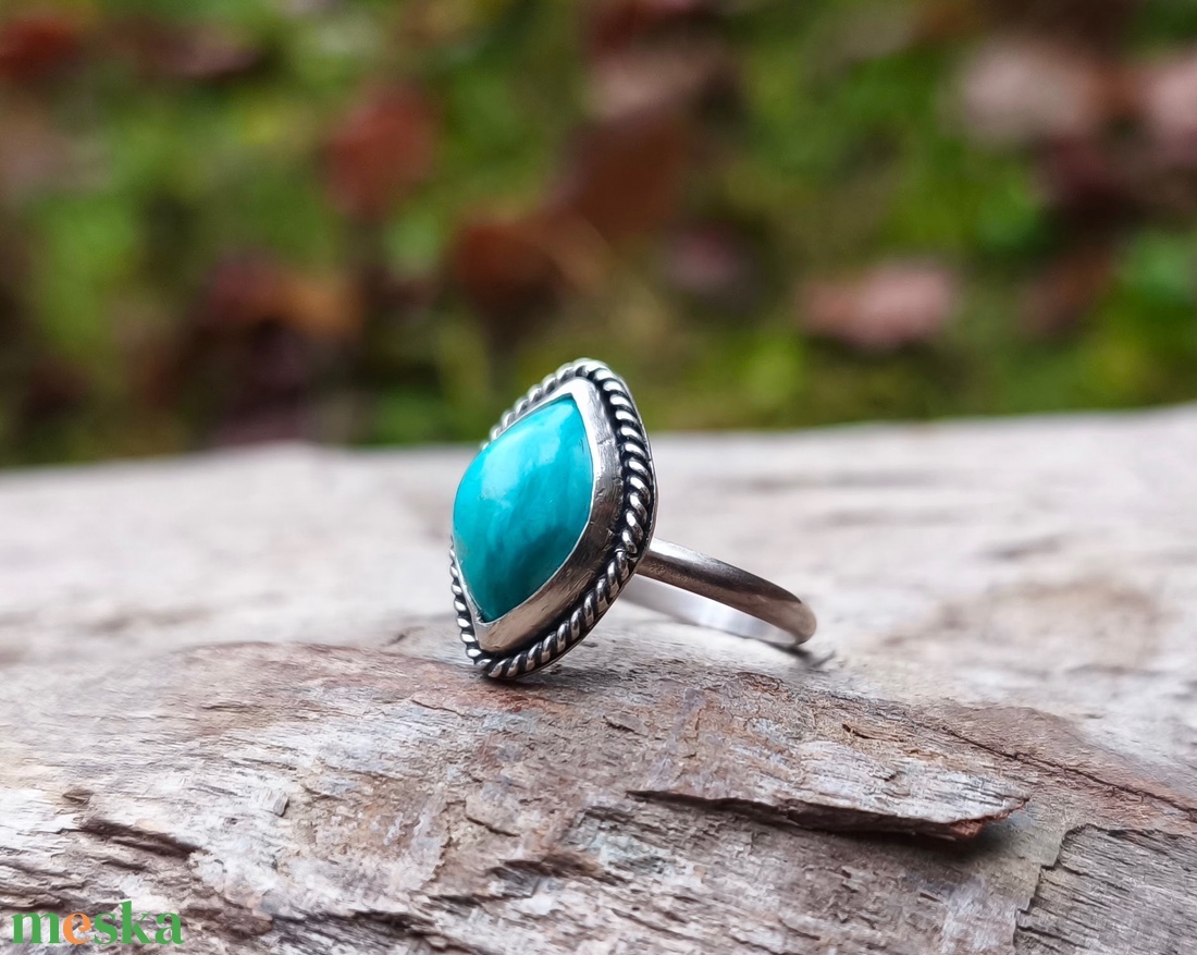 Ezüst Türkiz gyűrű - ékszer - gyűrű - szoliter gyűrű - Meska.hu