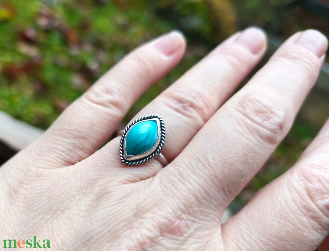 Ezüst Türkiz gyűrű - ékszer - gyűrű - szoliter gyűrű - Meska.hu