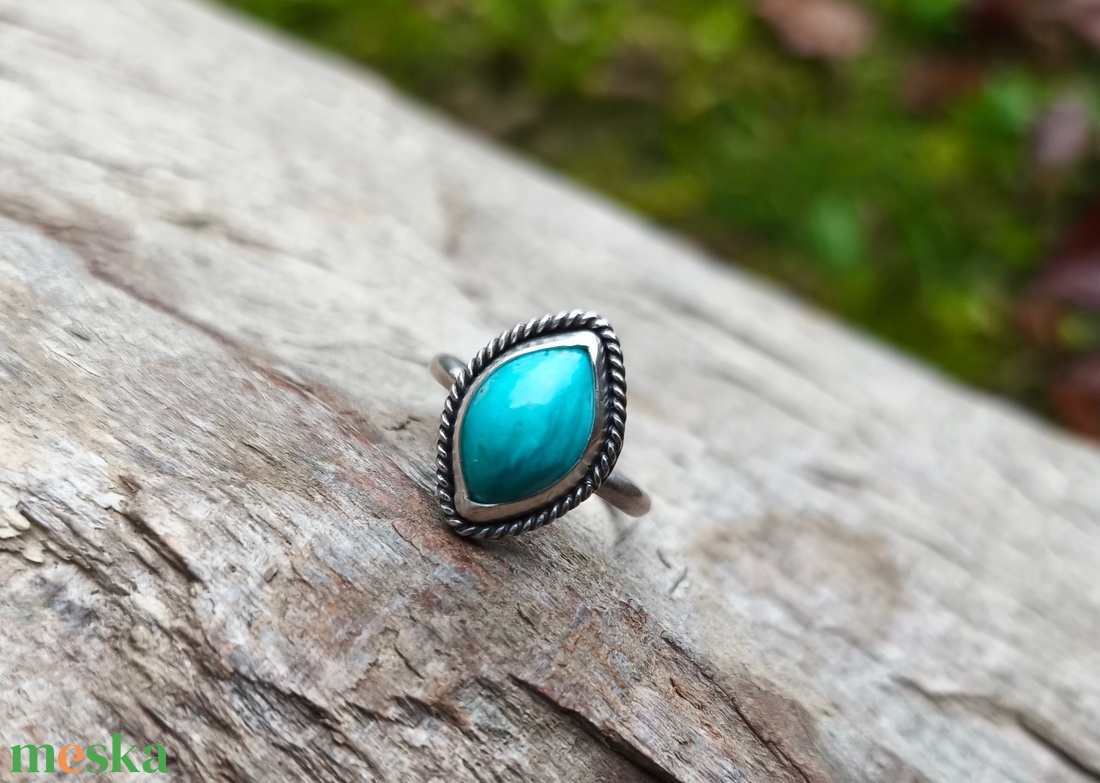 Ezüst Türkiz gyűrű - ékszer - gyűrű - szoliter gyűrű - Meska.hu