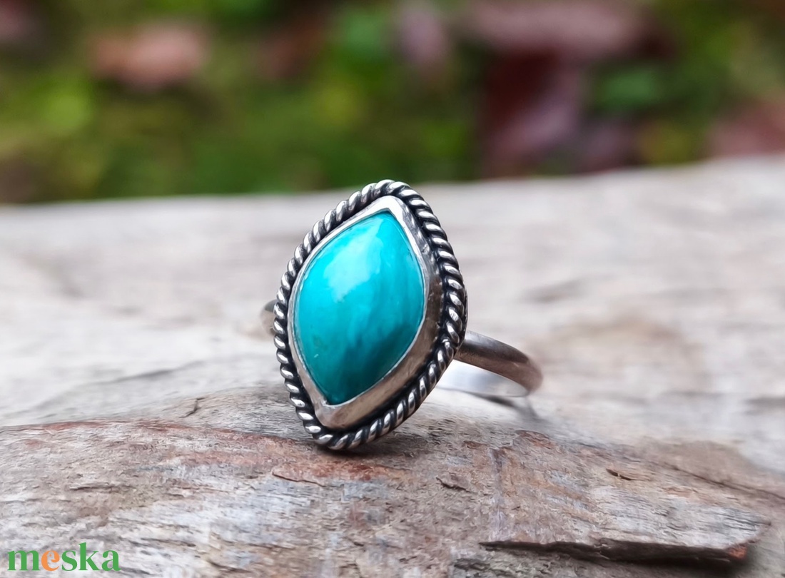 Ezüst Türkiz gyűrű - ékszer - gyűrű - szoliter gyűrű - Meska.hu