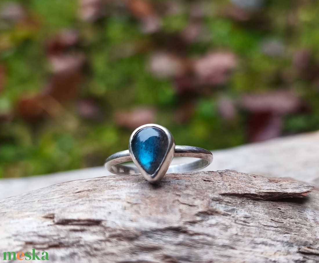 Ezüst Labradorit gyűrű - ékszer - gyűrű - Meska.hu