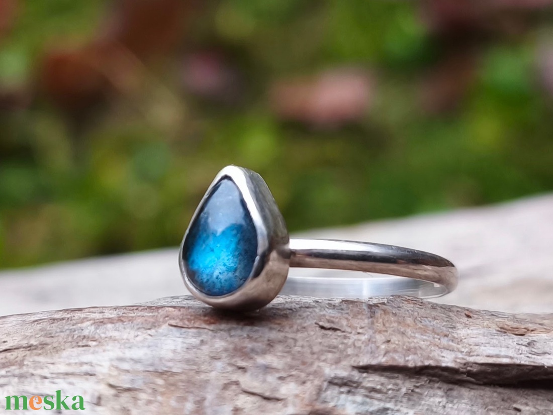 Ezüst Labradorit gyűrű - ékszer - gyűrű - Meska.hu