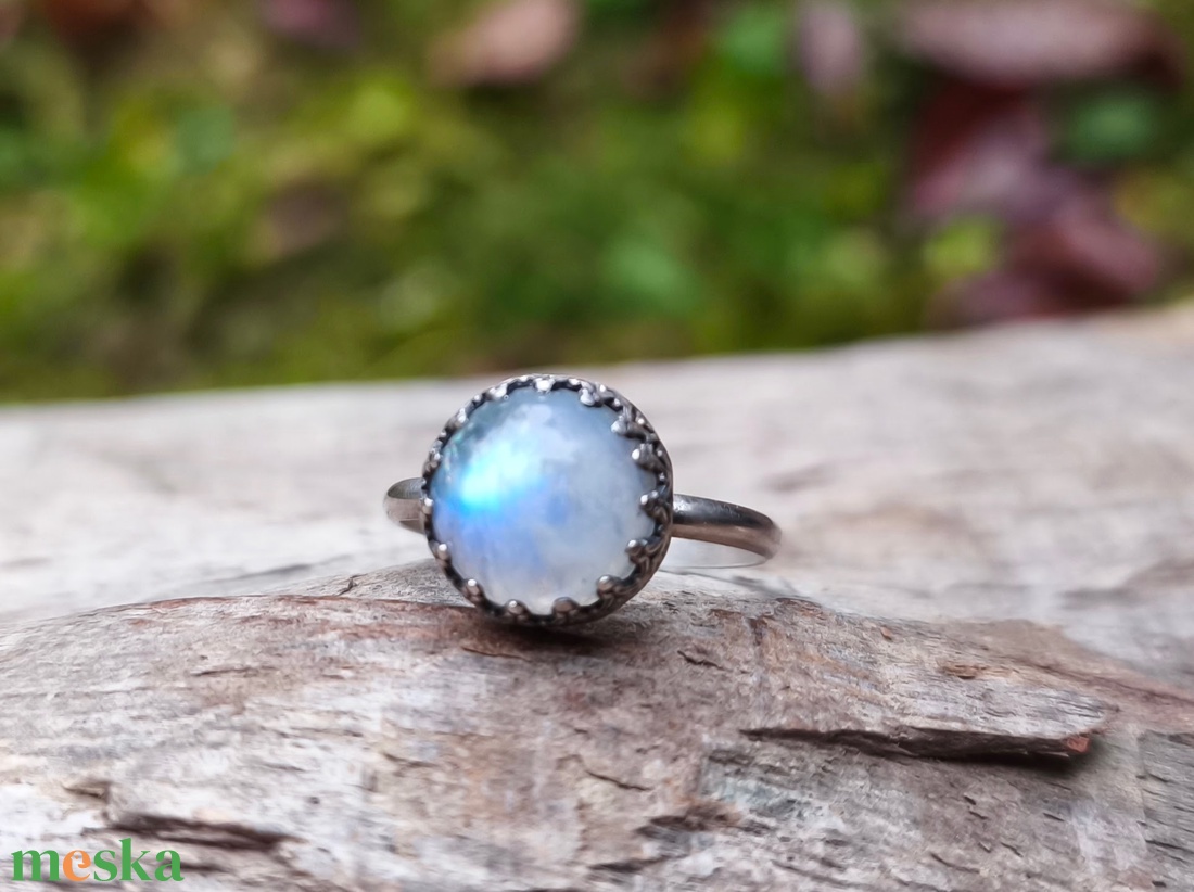 Ezüst Holdkő gyűrű - ékszer - gyűrű - vékony gyűrű - Meska.hu