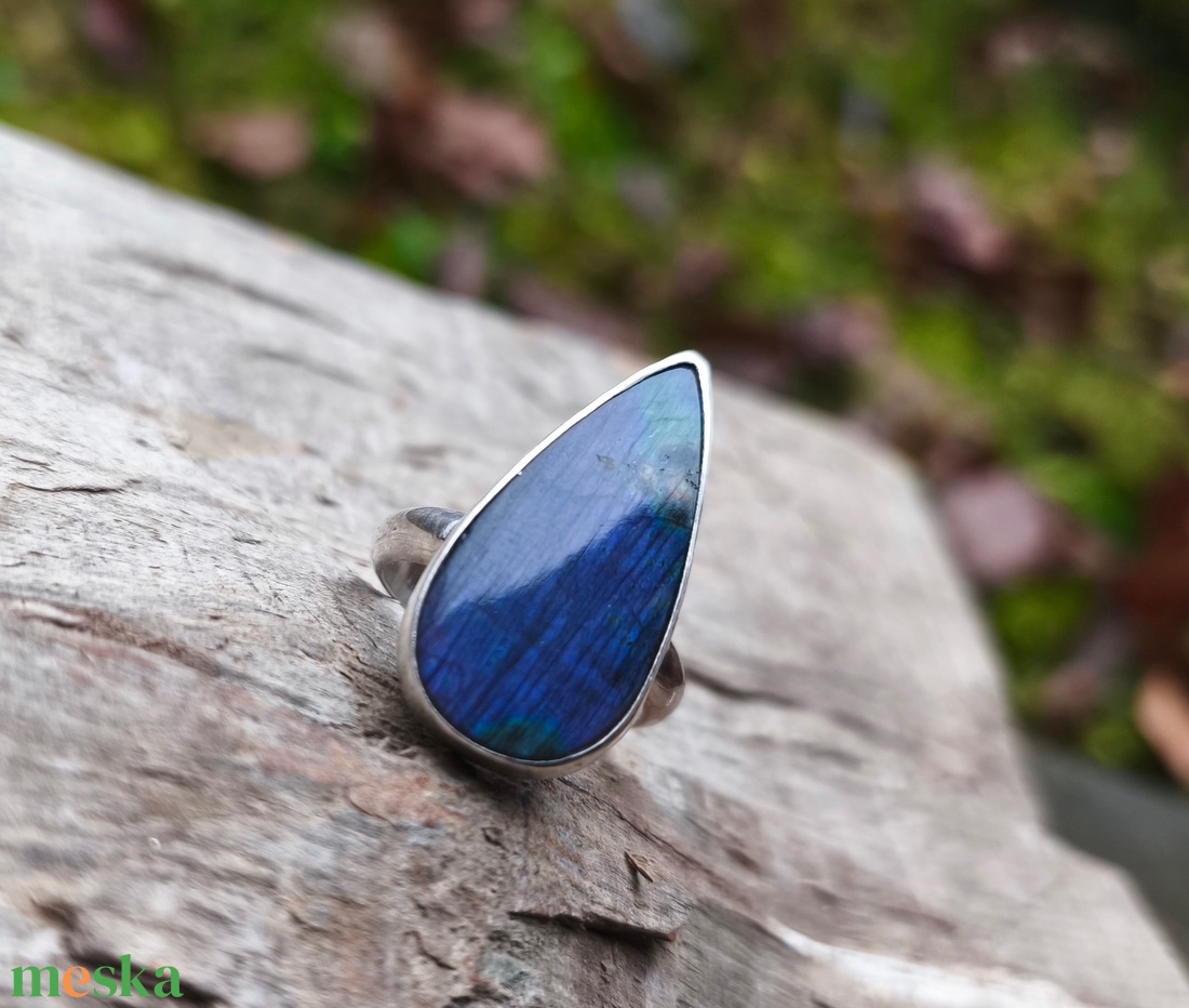 Ezüst Labradorit gyűrű - ékszer - gyűrű - Meska.hu