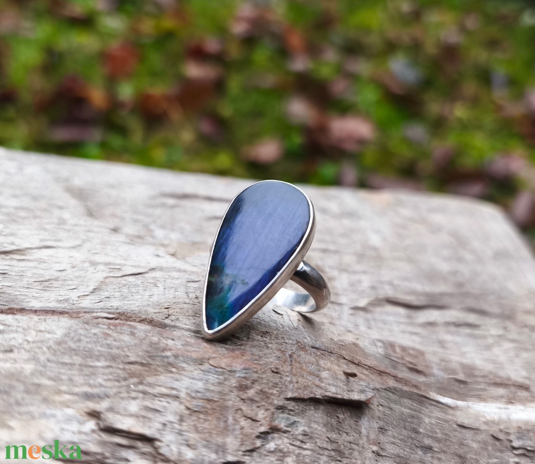 Ezüst Labradorit gyűrű - ékszer - gyűrű - Meska.hu
