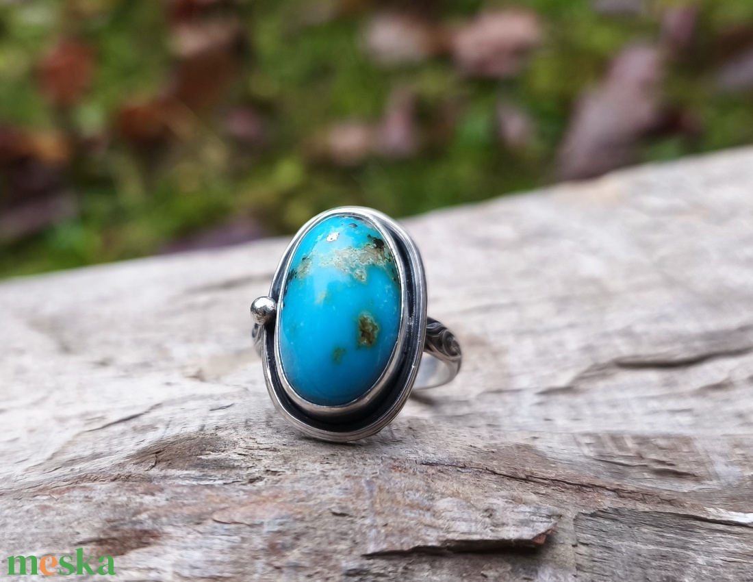 Ezüst Türkiz gyűrű - ékszer - gyűrű - szoliter gyűrű - Meska.hu