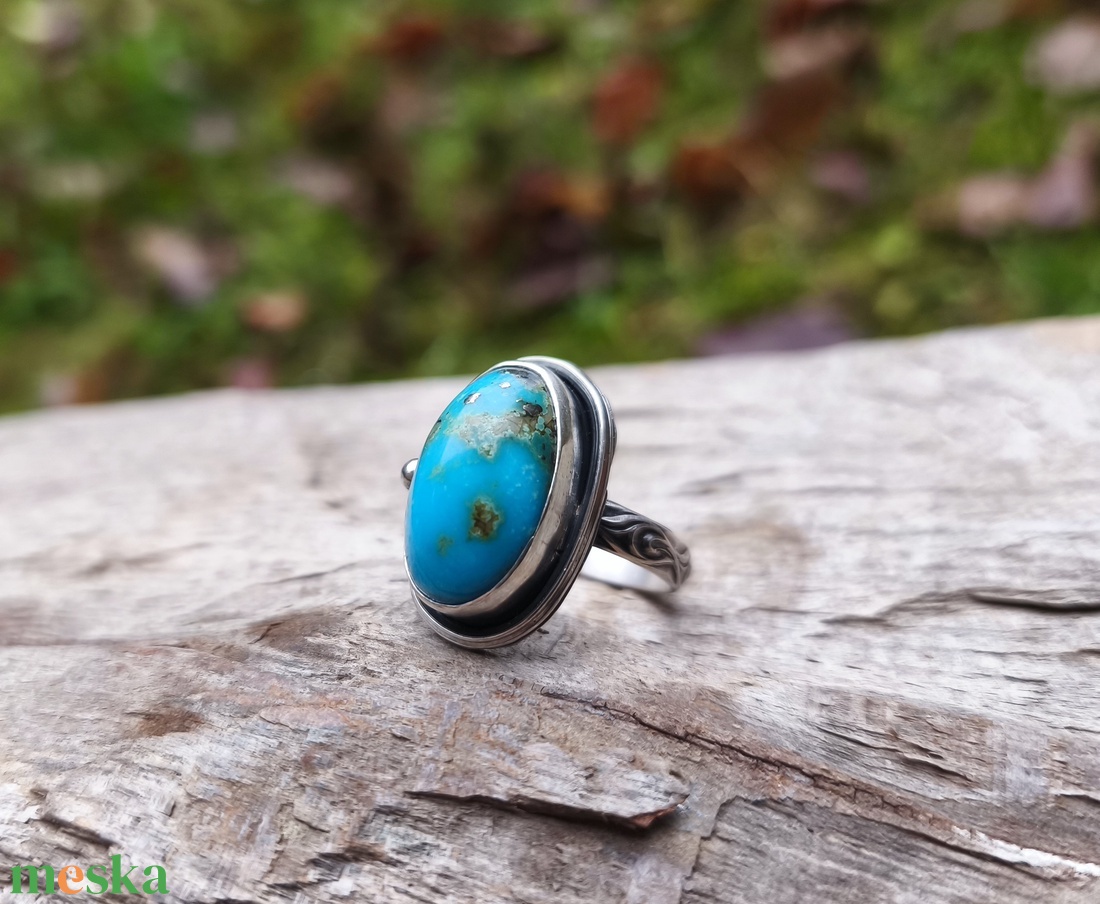 Ezüst Türkiz gyűrű - ékszer - gyűrű - szoliter gyűrű - Meska.hu