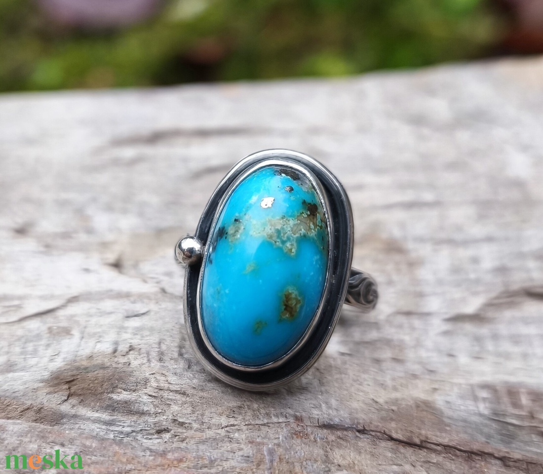 Ezüst Türkiz gyűrű - ékszer - gyűrű - szoliter gyűrű - Meska.hu